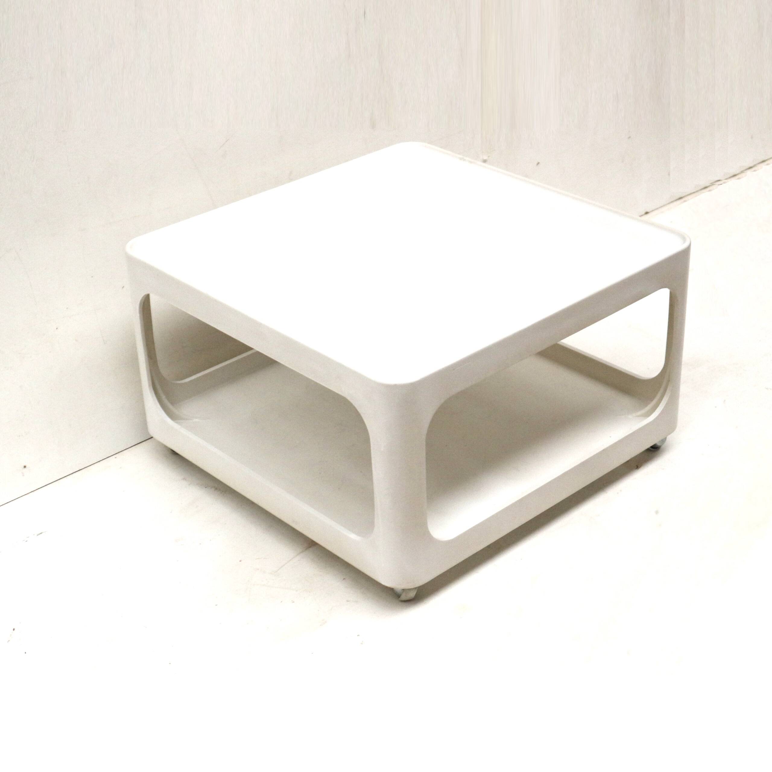 Vintage Space age coffee table on wheels made in the 70s