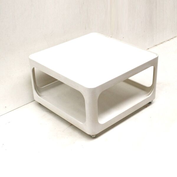 Table basse vintage Space Age sur roulettes fabriquée dans les années 70