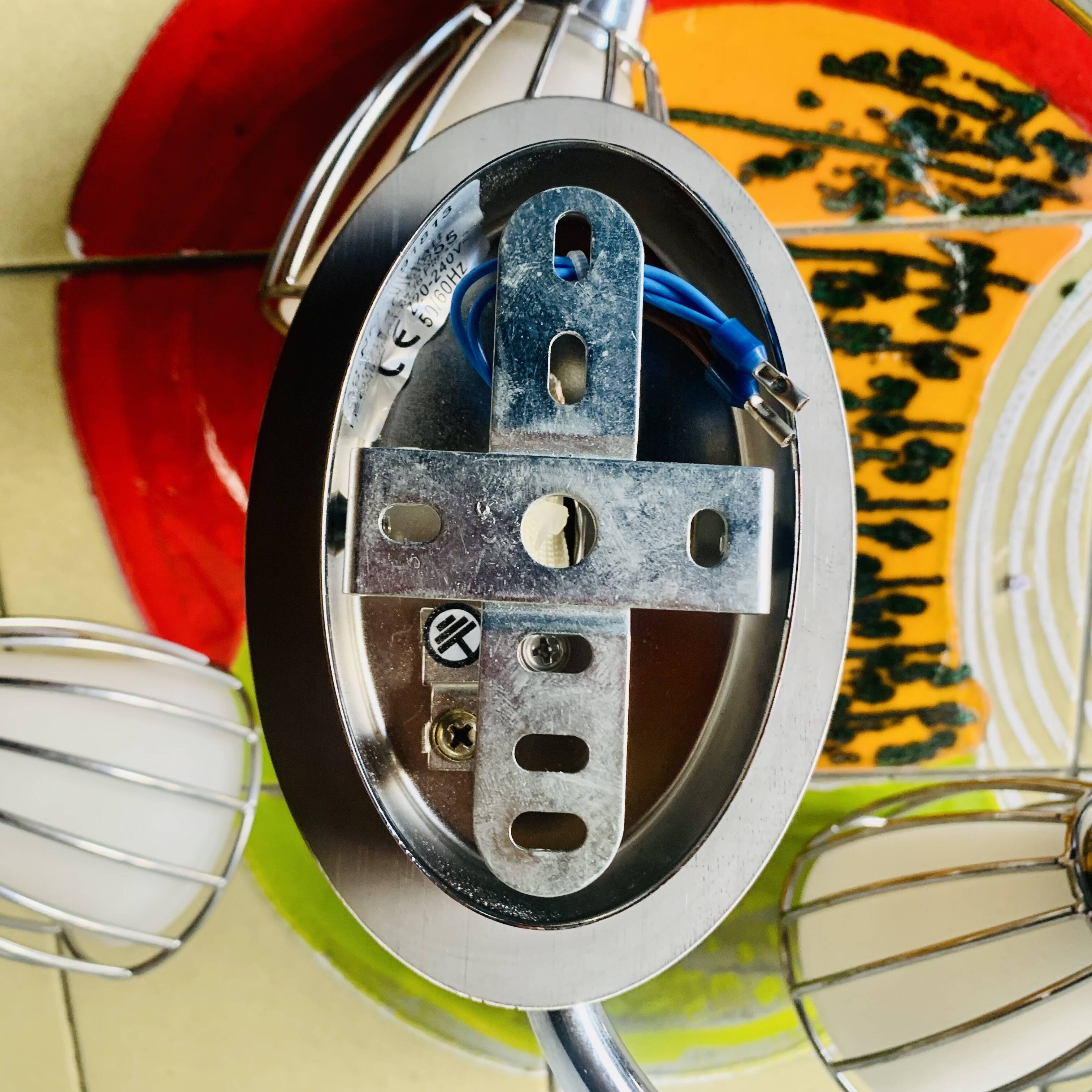 Vintage ceiling light with three adjustable spots in chrome metal