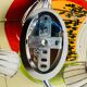 Vintage ceiling light with three adjustable spots in chrome metal