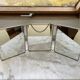 Vintage vertical beveled triptych barber mirror