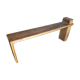 Solid patinated wood design bench 140cm