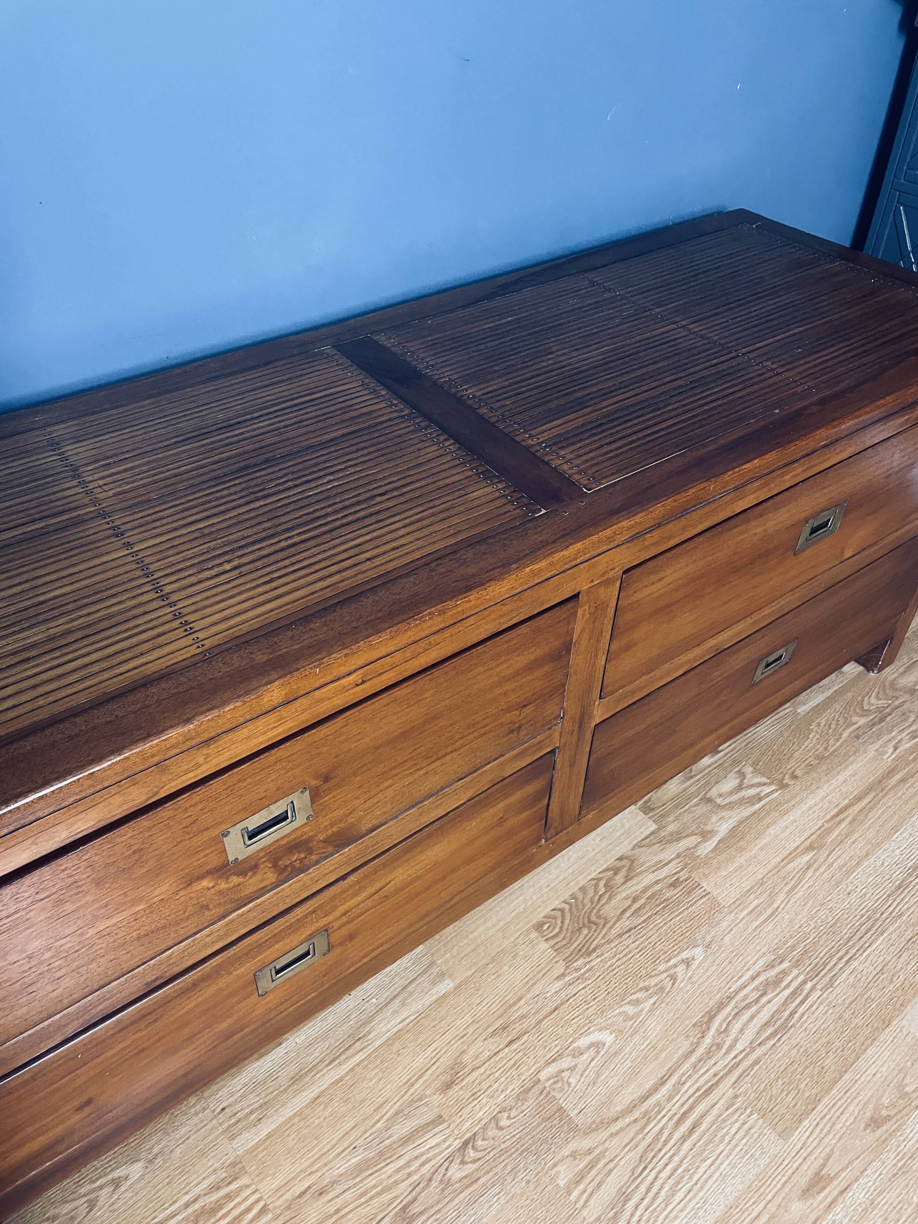 Solid Mahogany Wood TV Cabinet