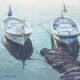 Deux Études Encadrées de Bateaux de Pêche - Signées Bosch