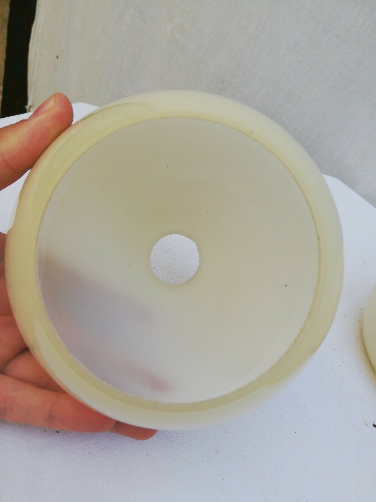 Lot of 3 globes in opaque white glass