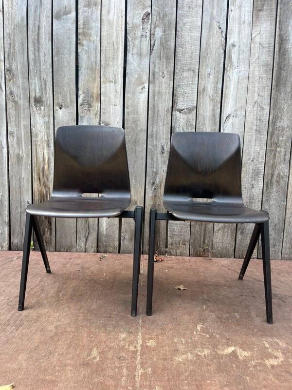 Vintage Galvanitas S22 chair by Wim Rietveld, dark brown