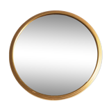 Round centerpiece tray in gold metal and mirror, 1950s