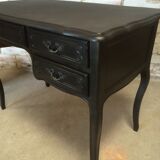 Black Louis XV desk with its medallion chair