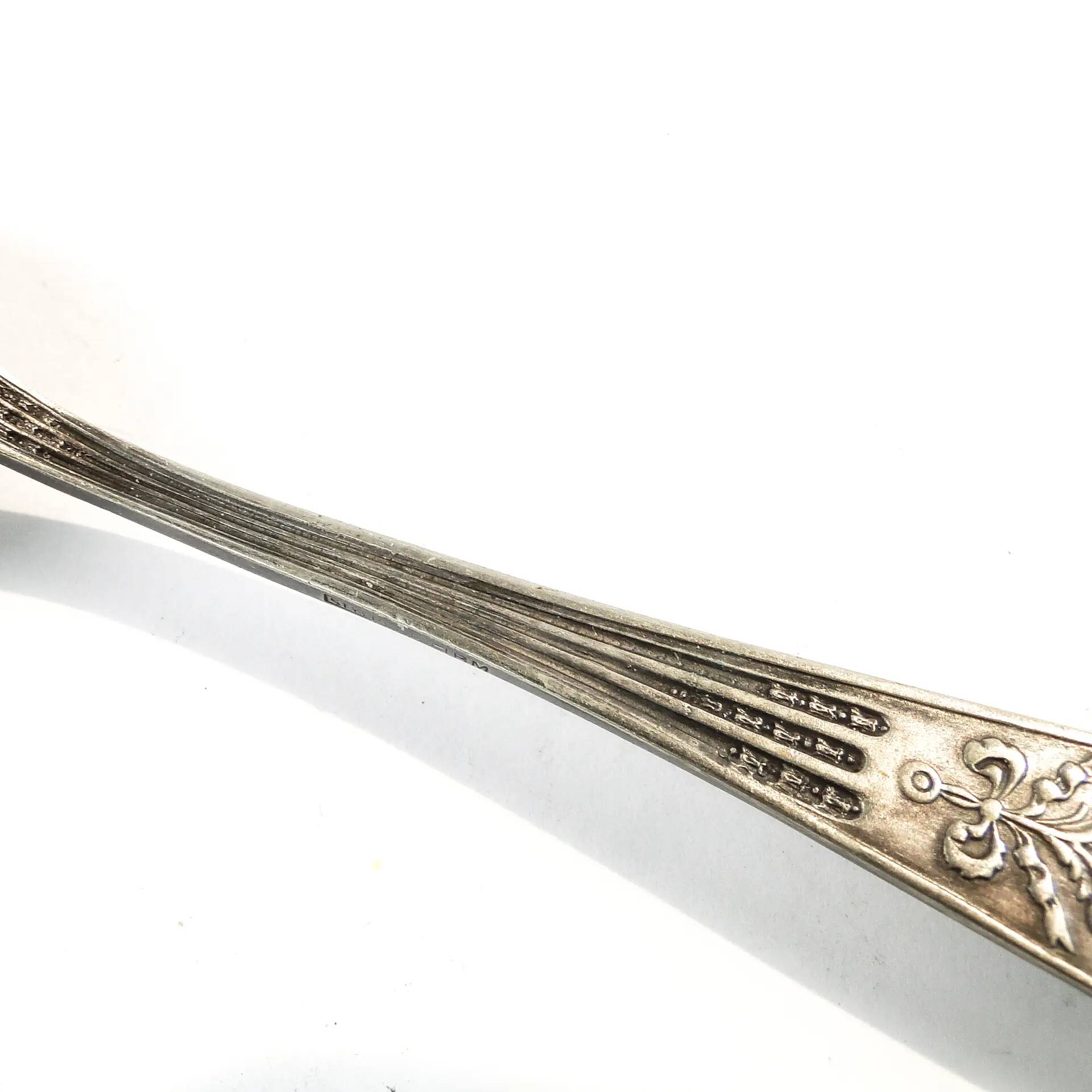 Art Deco sugar spoon, silver-plated brass, Platerstyl, Poland, 1930s
