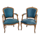 Paire de fauteuils cabriolet de style Louis XV