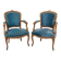 Pair of Louis XV style cabriolet armchairs