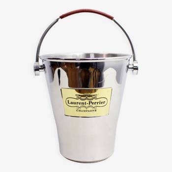 Laurent Perrier champagne bucket stainless steel and leather