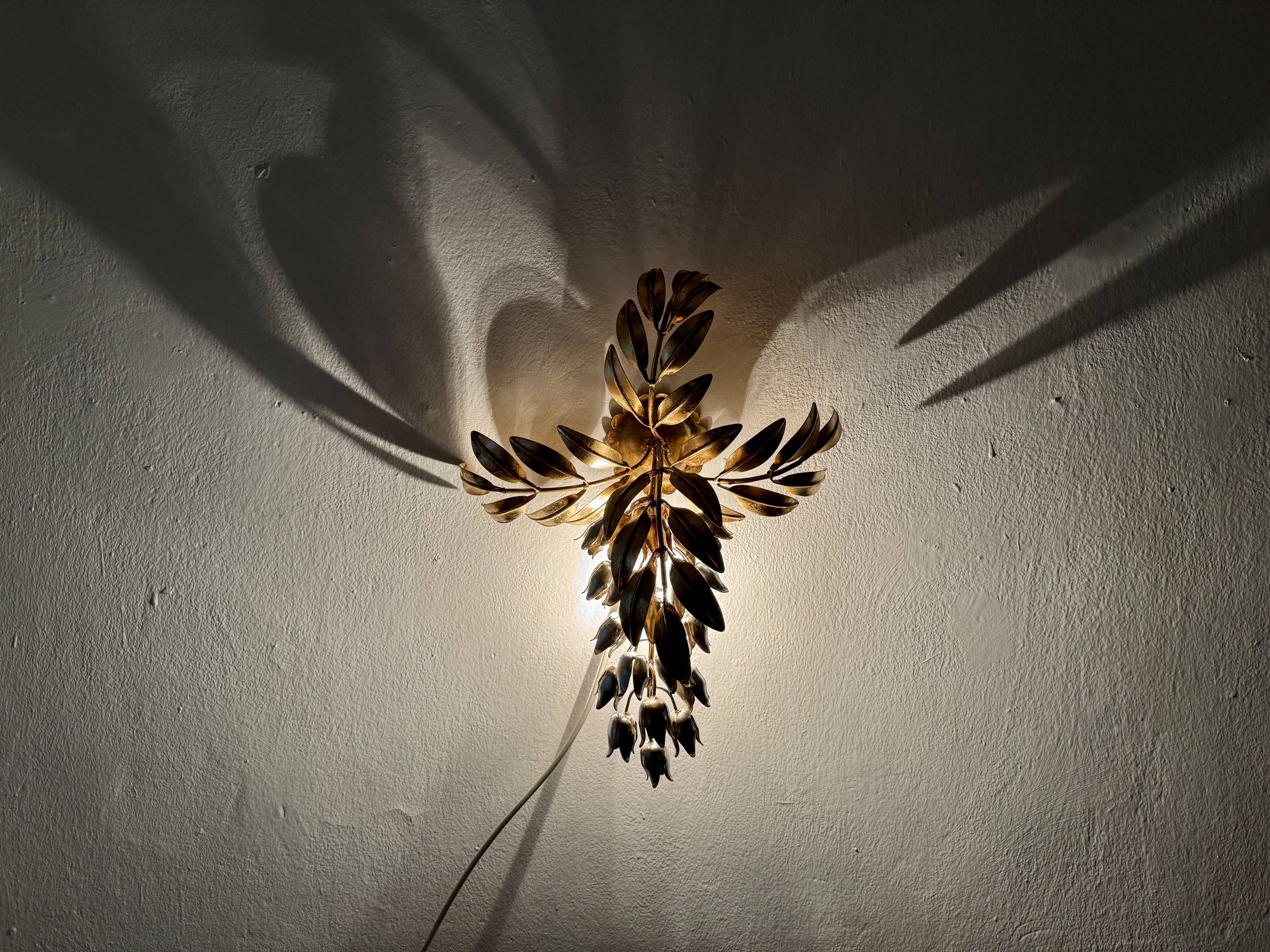 Hollywood Regency Gilded Wall Lamp by Hans Kögl