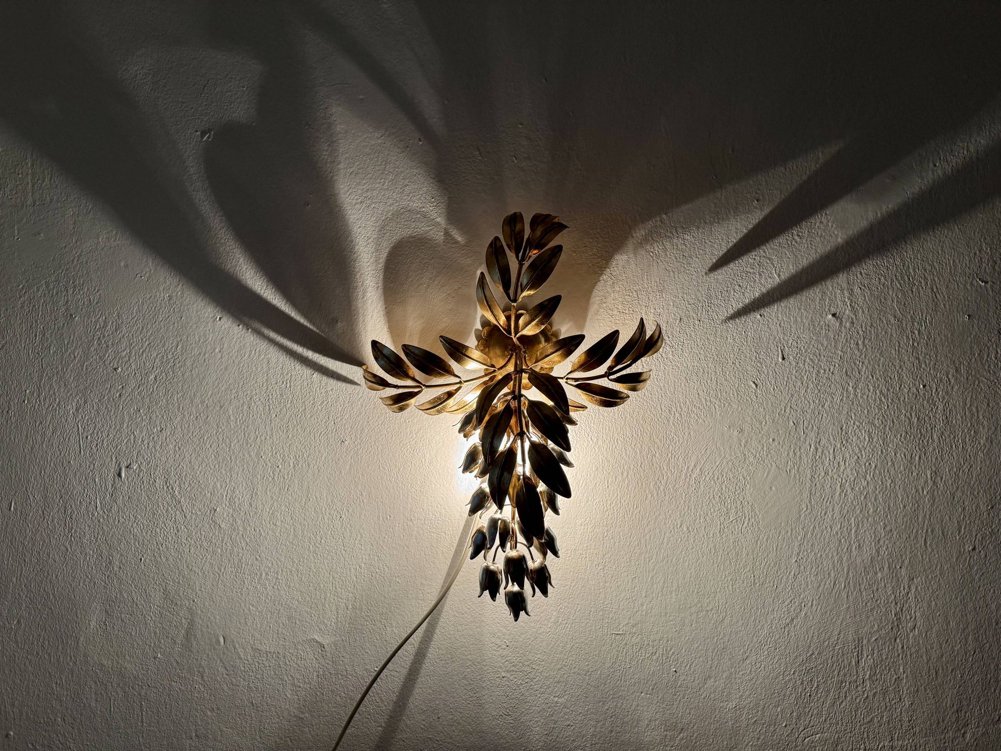 Hollywood Regency Gilded Wall Lamp by Hans Kögl