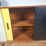 Vintage sideboard with coloured doors – Mid-century modern design, 1960s