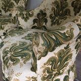 Paire de fauteuils crapaud vert et crème