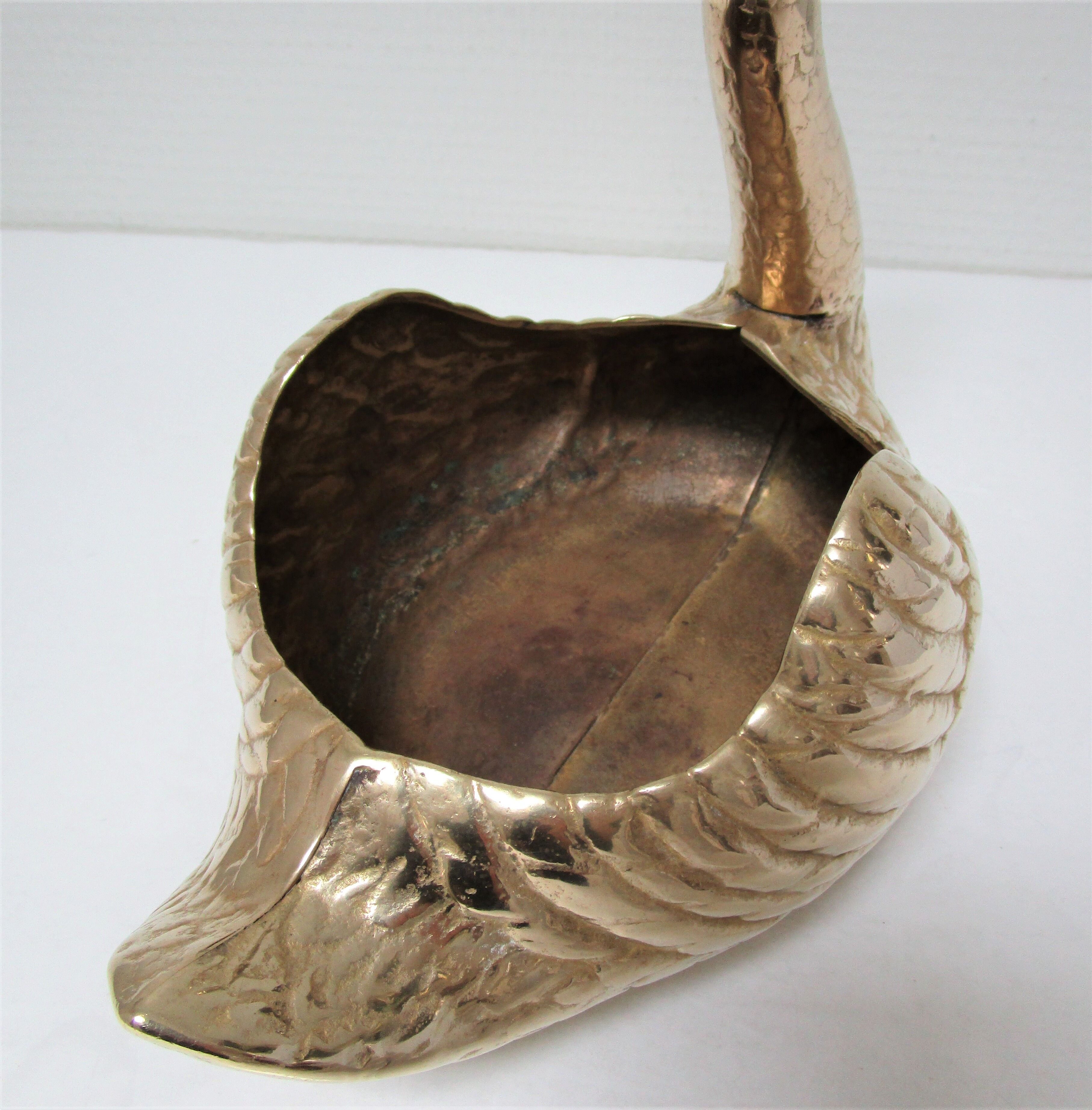 cache brass pot zoomorphic vintage swan