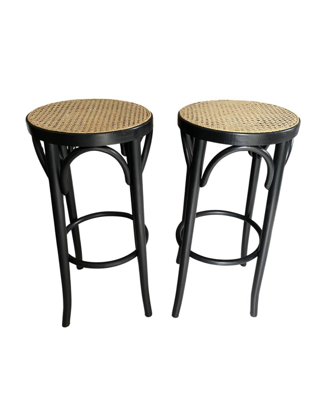 Vintage caned bar stools