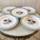 set of 5 Digoin Sarreguemines flat plates model Juliette / Nina Rosa 50s