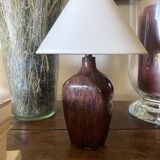 Lampe céramique, câble tissu, abat-jour coton