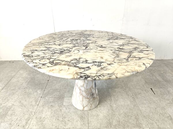 Table à manger ronde vintage en marbre, 1970