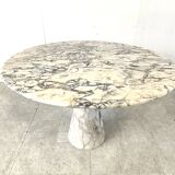 Vintage round marble dining table, 1970s