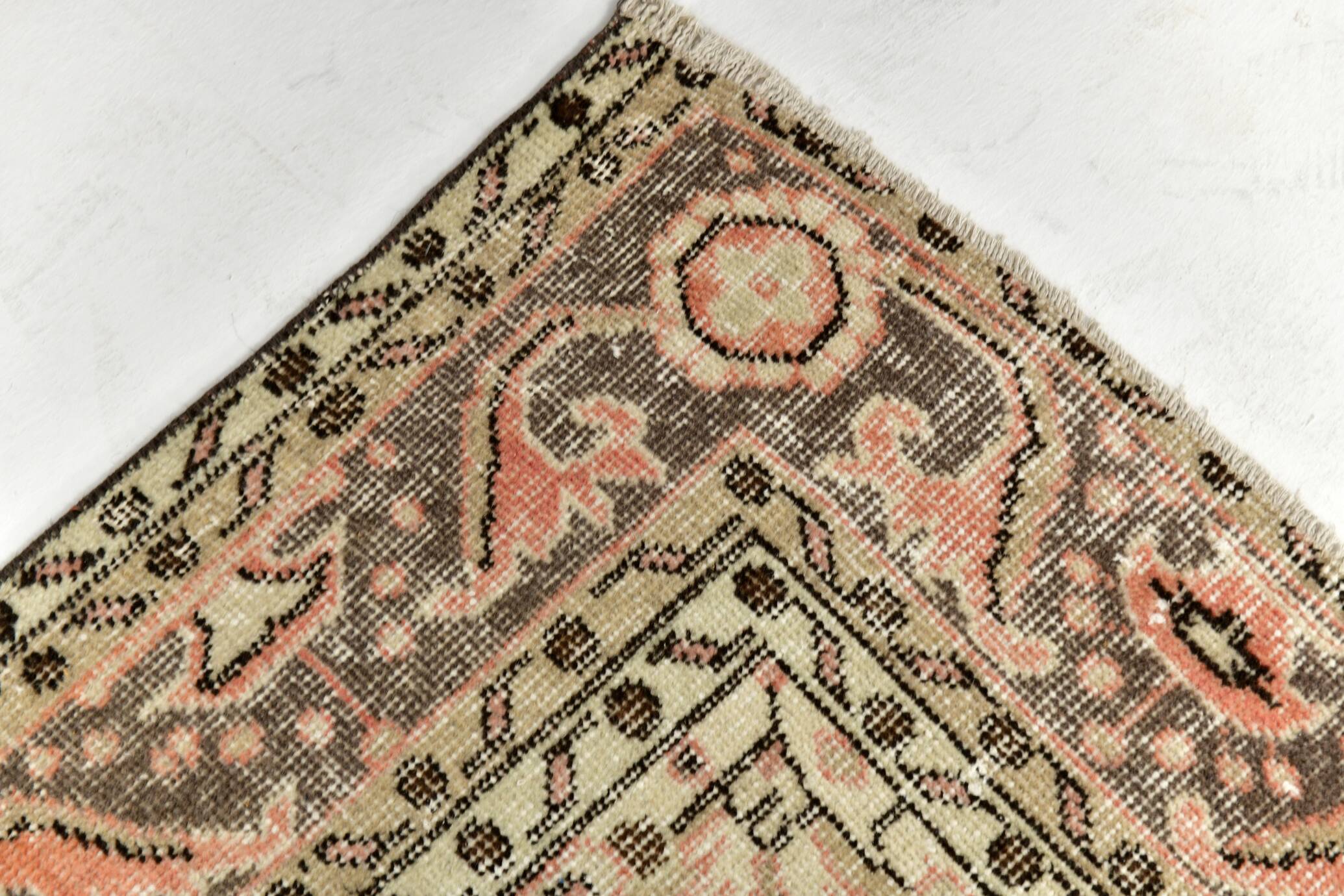 Powder Pink Hand Woven Anatolian Vintage Carpet Rug, 182x295 Cm