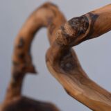 Fruit basket in olive tree sculpture Brutaliste