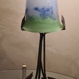 Wrought iron lamp, muller type tulip, unsigned, 33x12