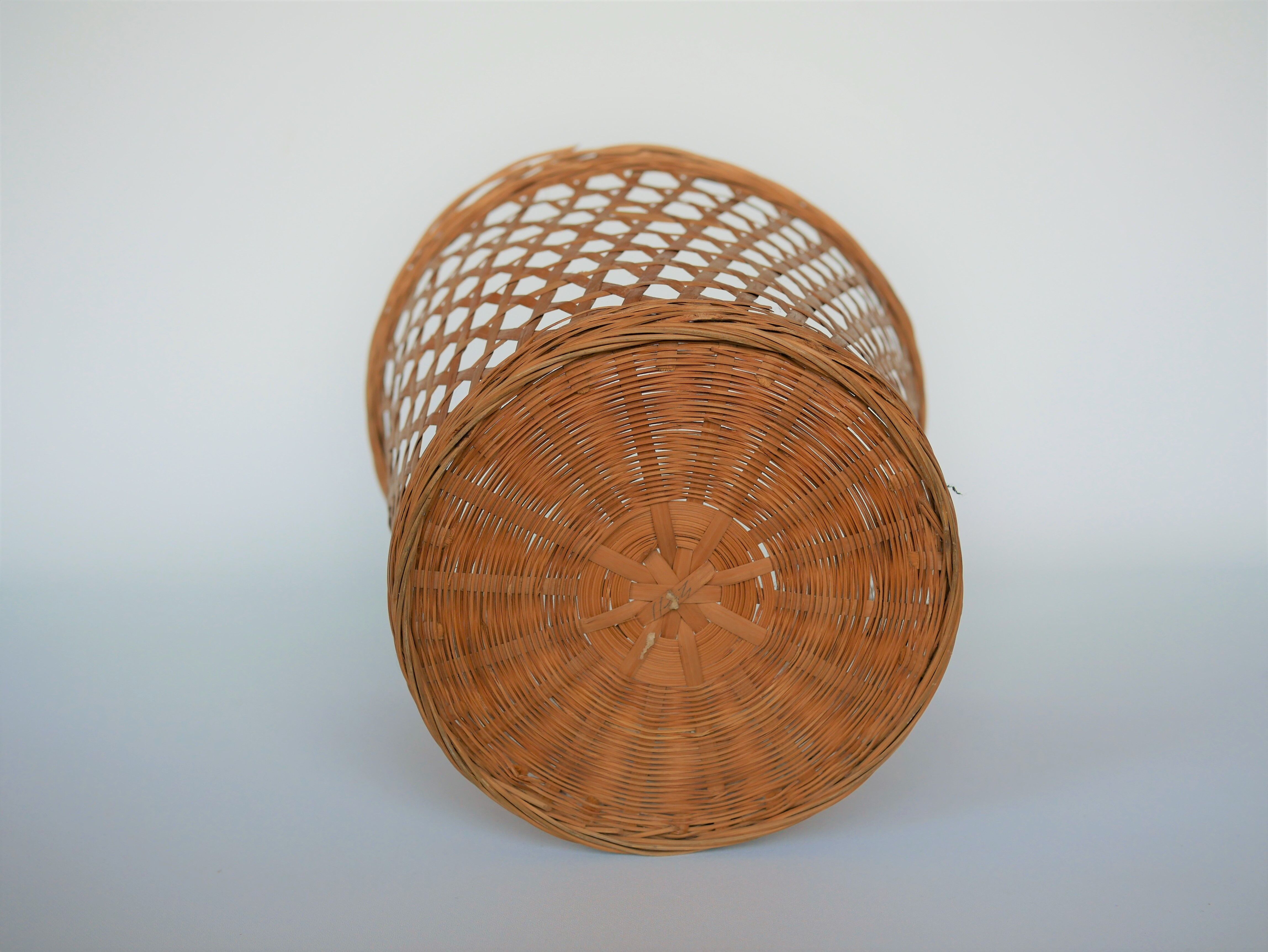 Vintage paper basket in rattan