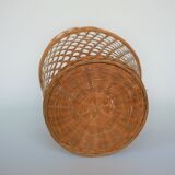 Vintage paper basket in rattan