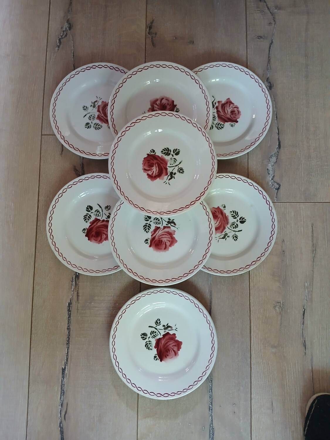 8 old Badonviller dessert plates