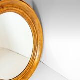 Miroir ovale italien en bois doré du XIXe siècle