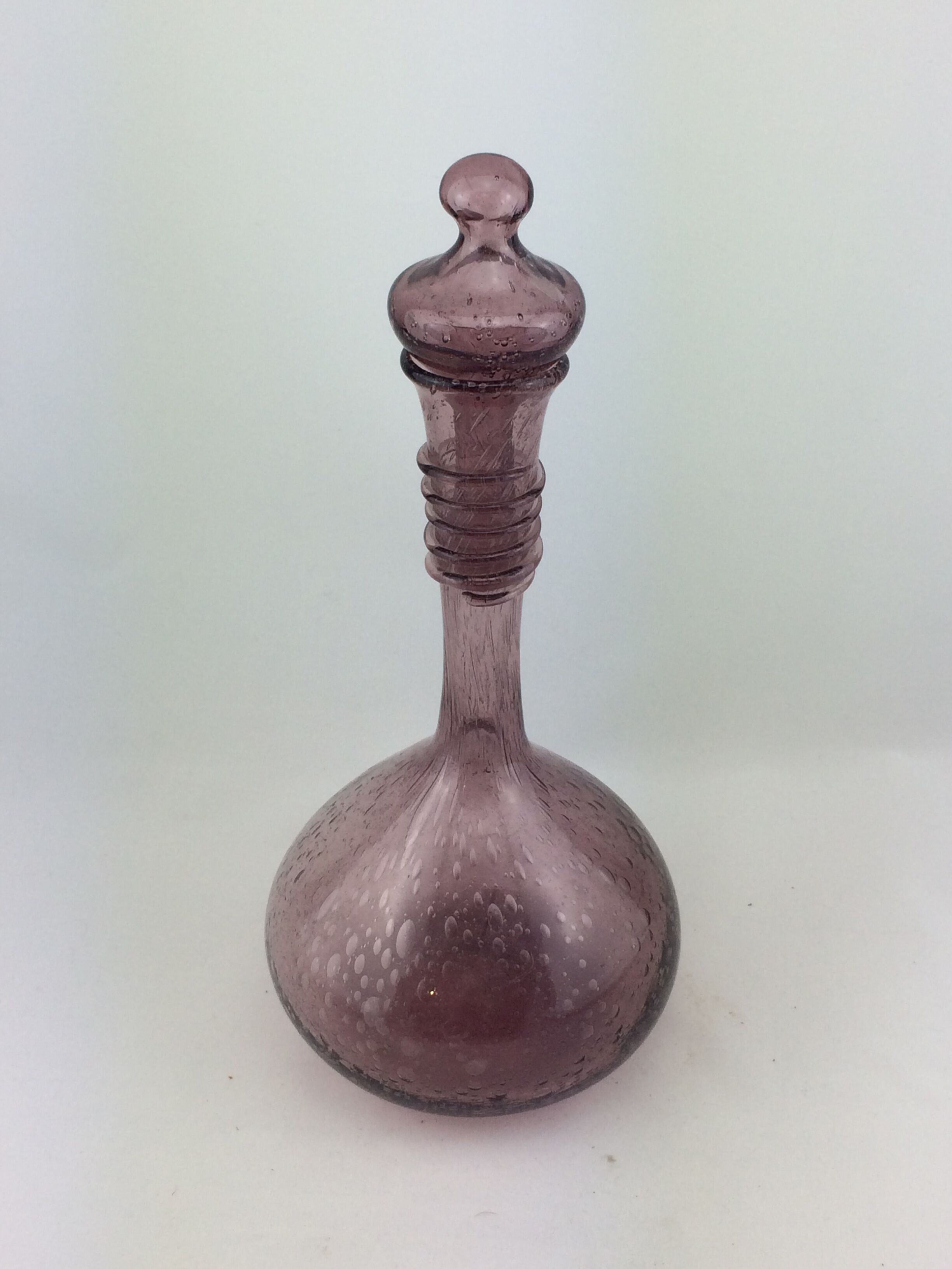 Carafe verre bullé de Biot rose