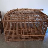 Ancienne cage à oiseaux en osier