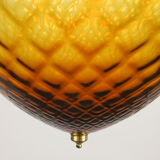 Vintage amber murano glass lamp from empoli