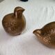 Pair of Art Deco copper quails