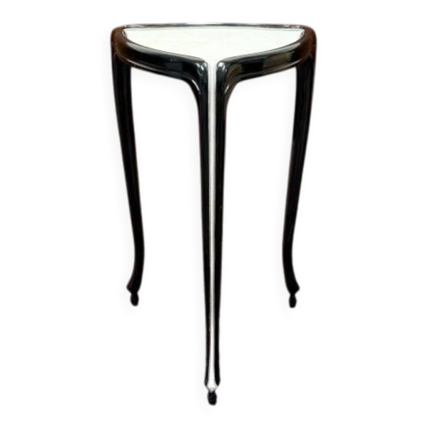 Table d'appoint noire avec incrustations en peau de raie