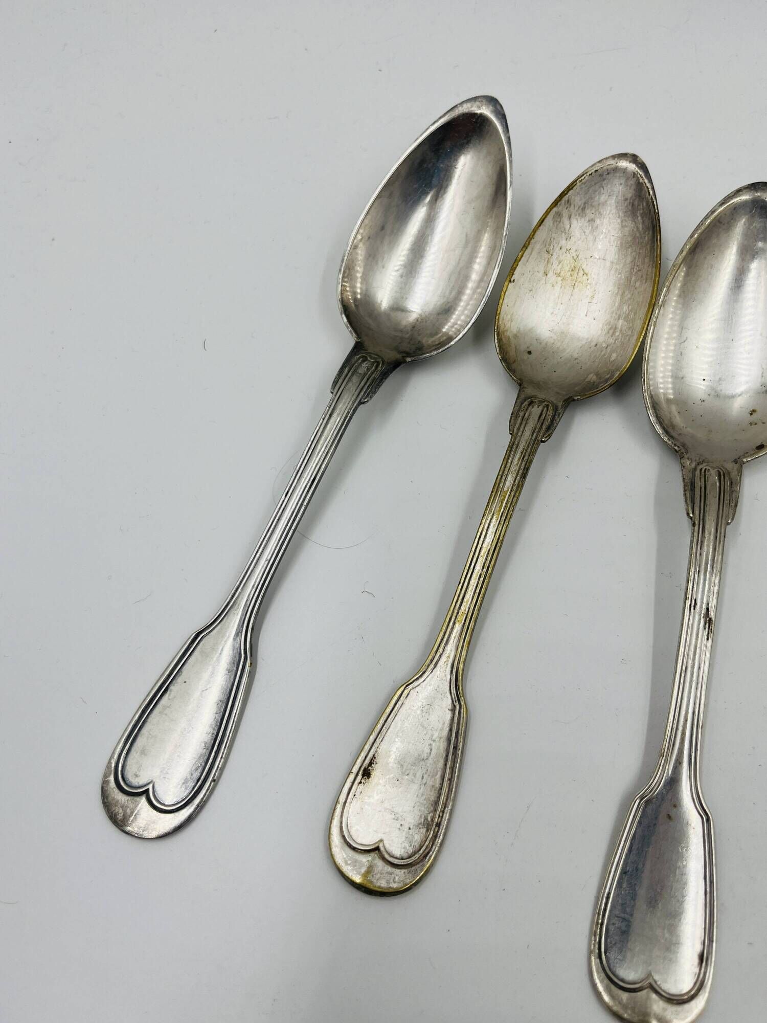 Lot of 6 Silver-Plated Metal Soup Spoons Wiskemann