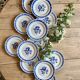 Set of 12 vintage blue flower dessert plates