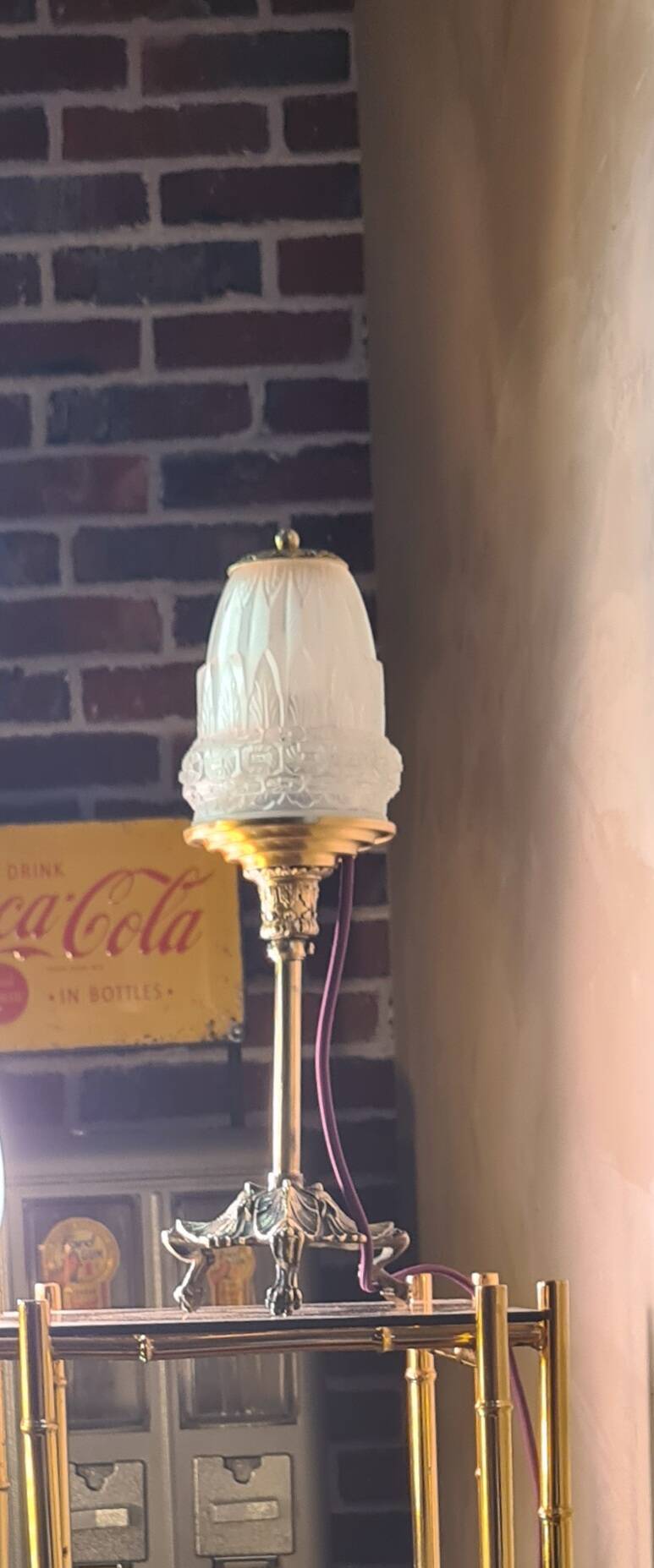 art nouveau lamp signed rolland paris style muller hettier and vincent 38x12