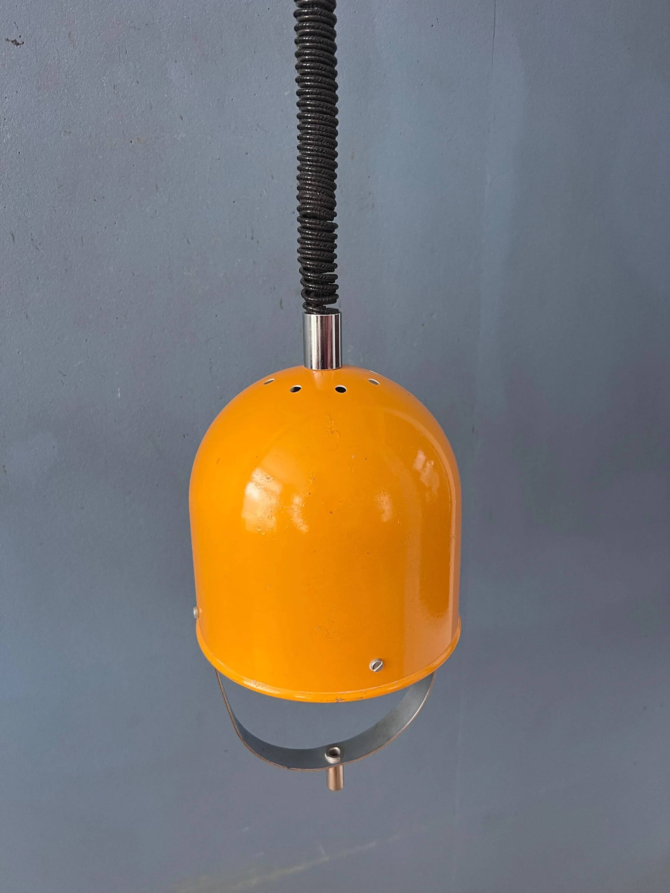 Vintage yellow Space Age suspension, Mid-Century Modern pendant lamp.
