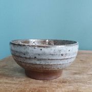 Handmade stoneware bowl and emptying tray