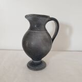 Grey/Black ceramic pitcher signed TL Corti - height 25cm