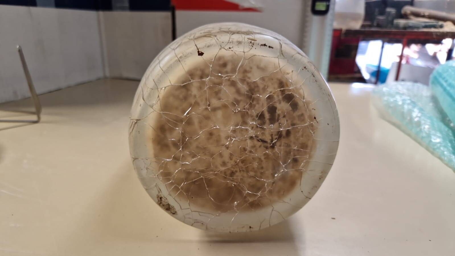 Vintage cracked ceramic vase – Pierre Schneider (1960s/70s)