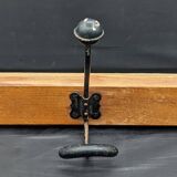 Triple coat rack in metal and wood, 1930-1950