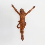 Hand carved oak crucifix or corpus Christi, Belgium ca. 1900