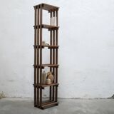 Vintage wooden column bookcase shelf