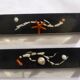 6 vintage knife holders, resin inclusion, shells.