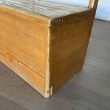 Vintage nursery school chest bench 1980s in pine